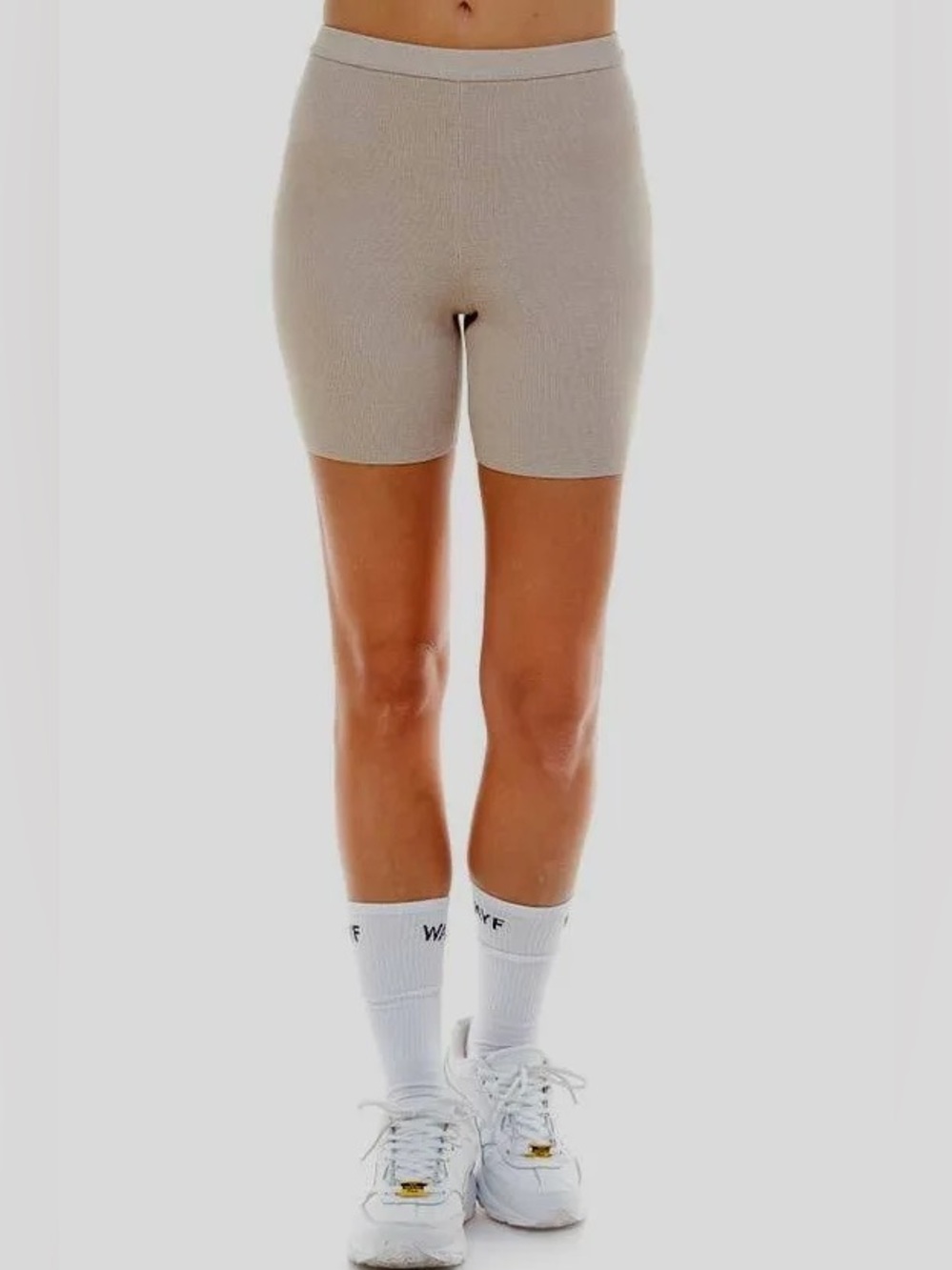 WAYF '98 Luke Heathered Bike Shorts in Sahara Sand Medium NWT